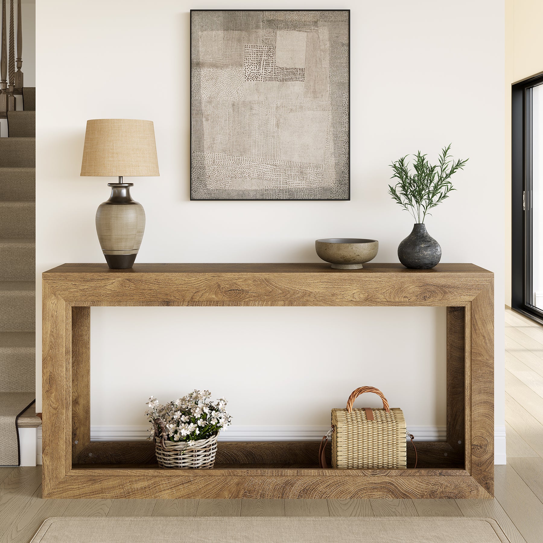 Schmaler Konsolentisch 160 cm, Langer Sofatisch für hinter das Sofa
