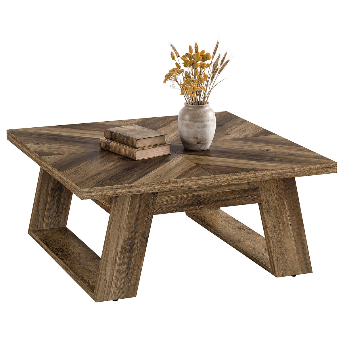 Tribesigns Quadratischer Couchtisch 100 cm, Wohnzimmertisch im Landhausstil