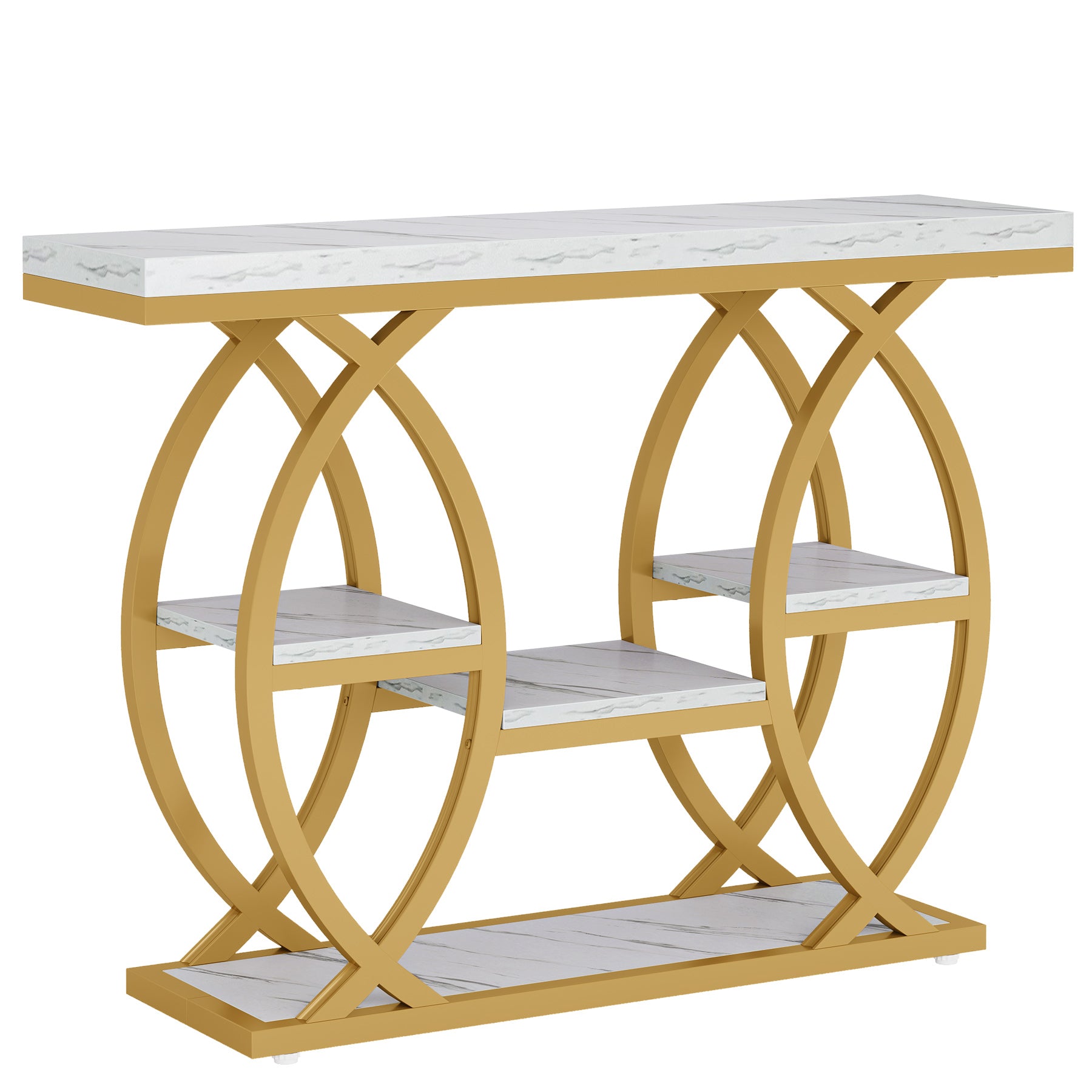 100cm Konsolentisch, 4-stufiger Sofatisch, Eingangstisch mit Ablageflächen