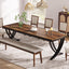 6-8 Personen industriell-Design Esstisch, Tisch Wohnzimmer, Rechteckig, Küchentisch#Farbe_Rustikales Braun