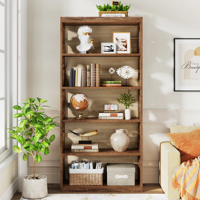 6-stöckiges Bücherregal, 179 cm Bücherregal aus Holz