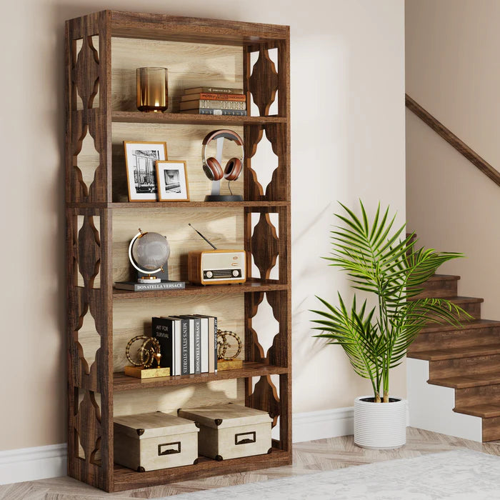 6-stöckiges Bücherregal, 179 cm Bücherregal aus Holz