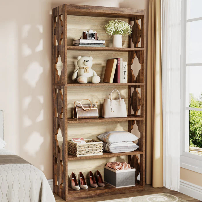 6-stöckiges Bücherregal, 179 cm Bücherregal aus Holz