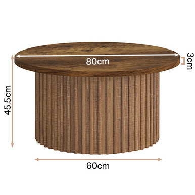 80cm Couchtisch, Farmhouse Circle Center Tisch Sofa Beistelltisch