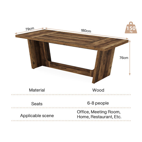 180cm Esstisch, Küchentisch aus Holz im Landhausstil für 4-6 Personen