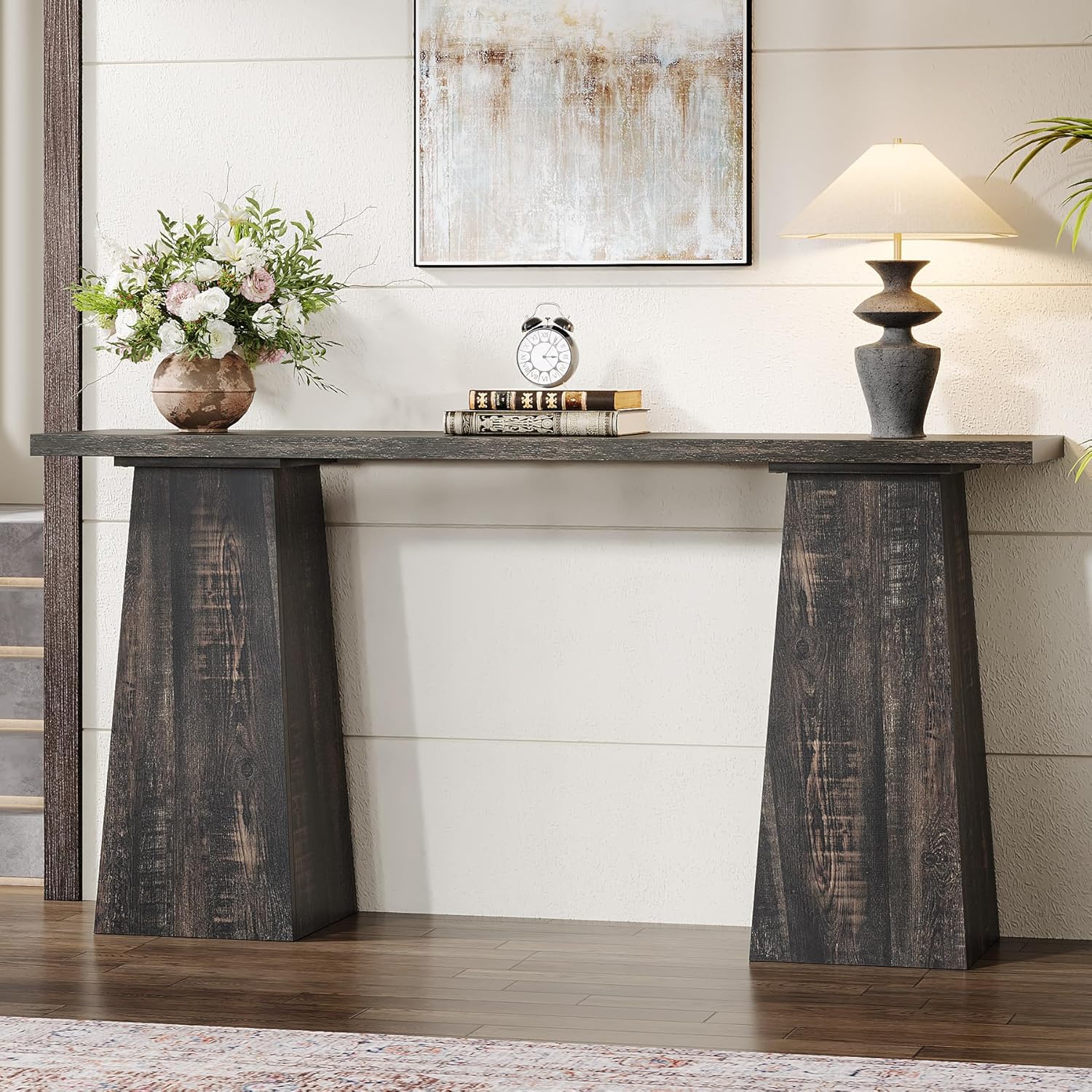 160cm Konsolentisch, schmaler Sofa-Flurtisch aus Holz