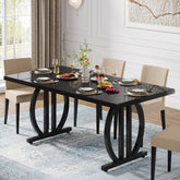 63" Dining Table for 4 - 6 People, Modern Kitchen Dinner Table with Metal Frame Tribesigns 3