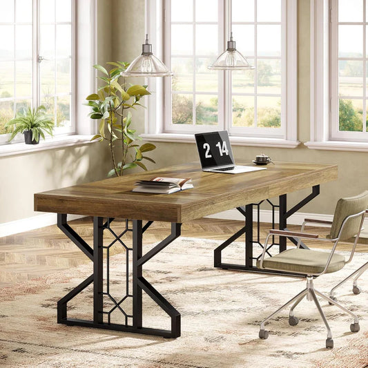 160 cm Executive-Schreibtisch, Home-Office-Computertisch mit einzigartigem Rahmen