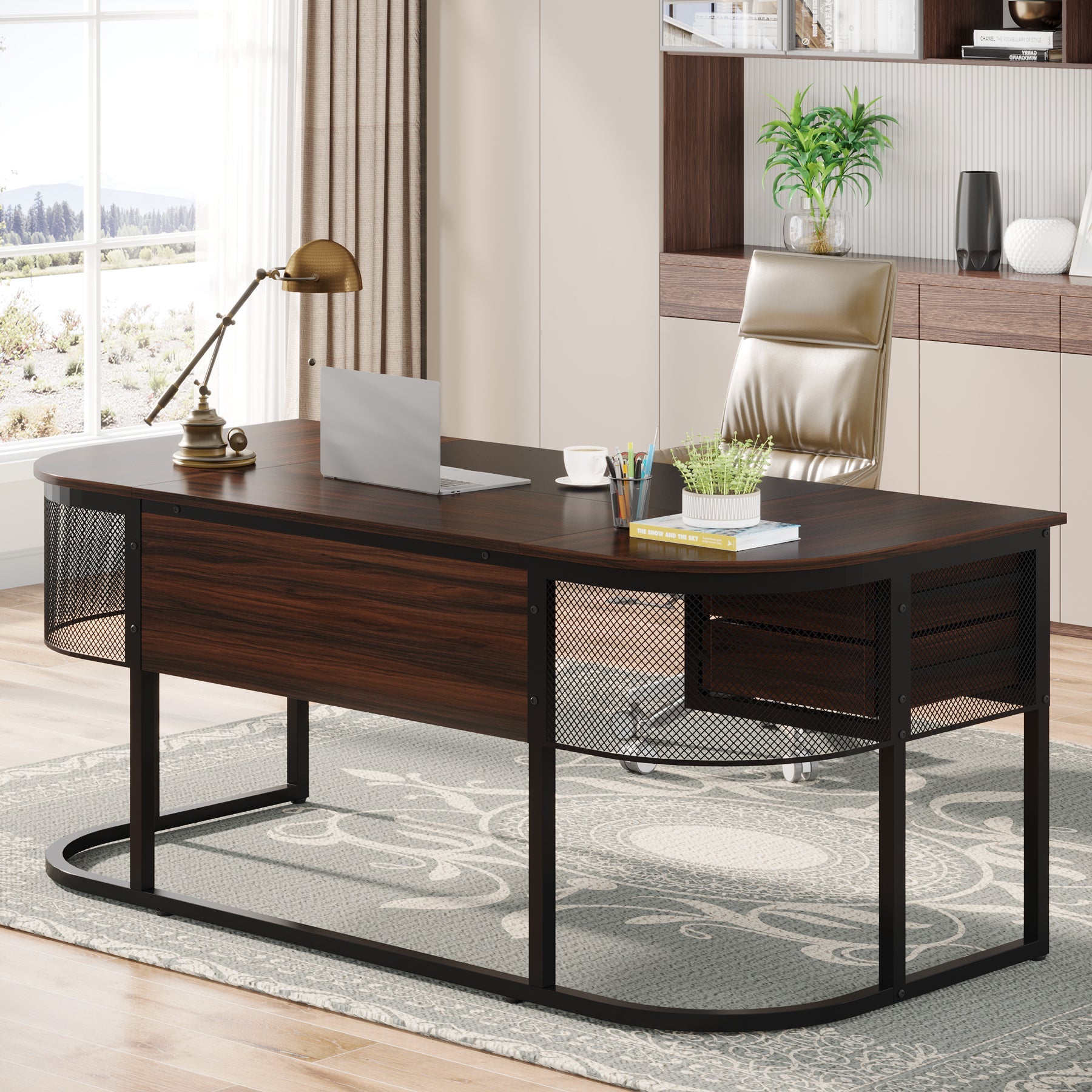 160cm Computertisch, Chefschreibtisch mit 4 Schubladen