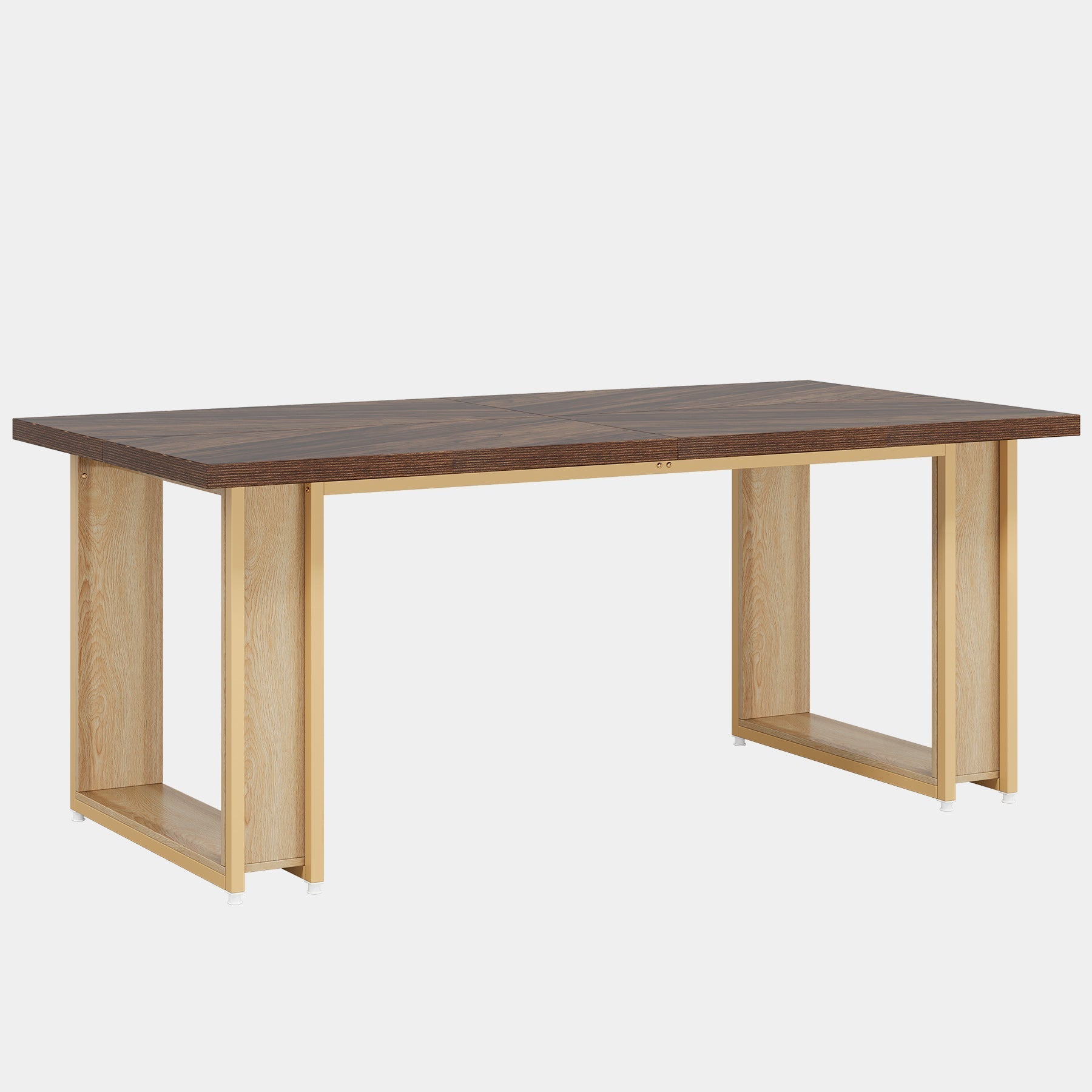 63-Inch Computer Desk, Rectangular Wood Executive Desk for Home Office Tribesigns