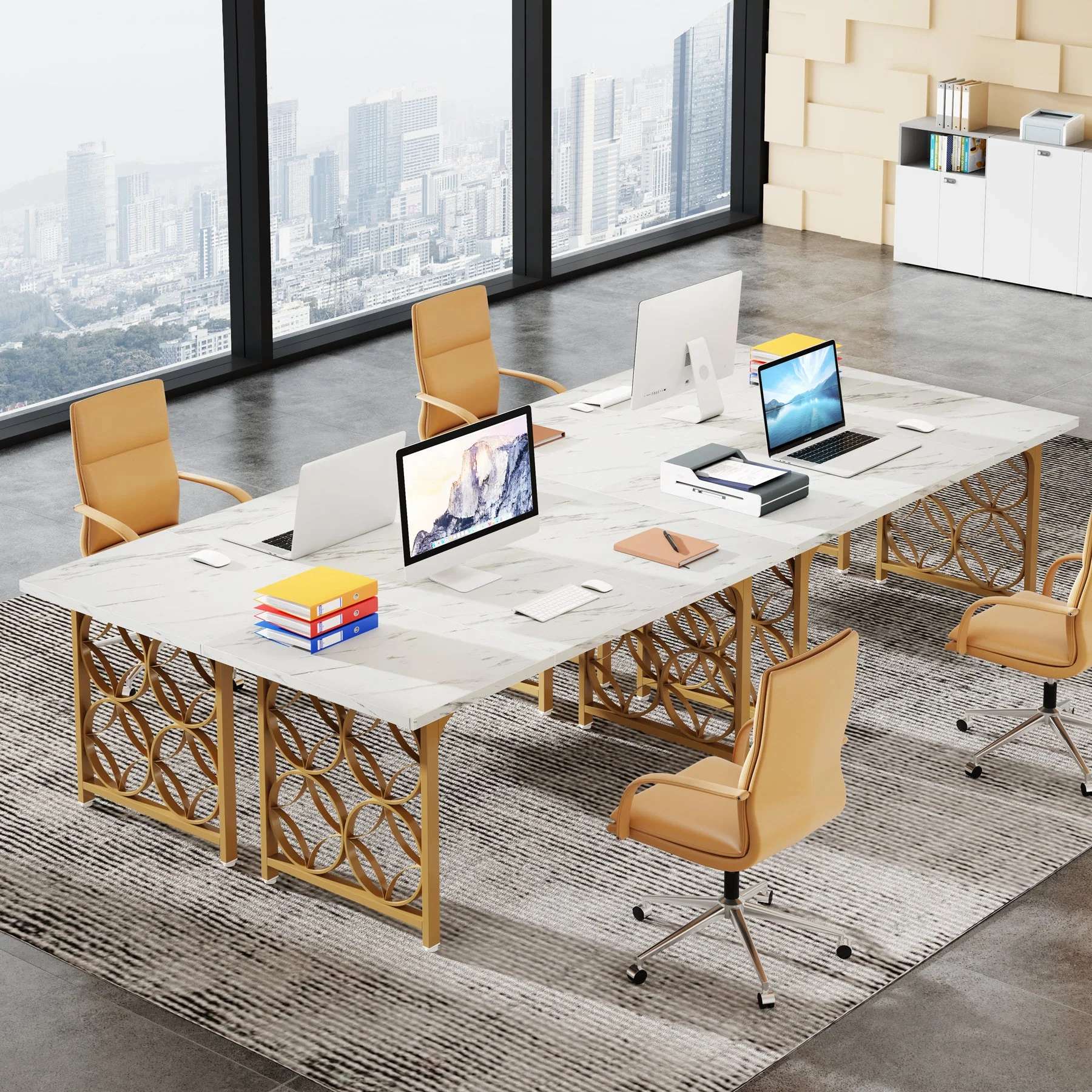 160 cm Chefschreibtisch, moderner Büroschreibtisch, Konferenztisch für 4–6 Personen