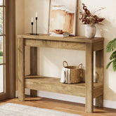 Tribesigns Konsolentisch 105 cm, Schmaler Flurtisch im Landhausstil mit 2 Ablagen 3