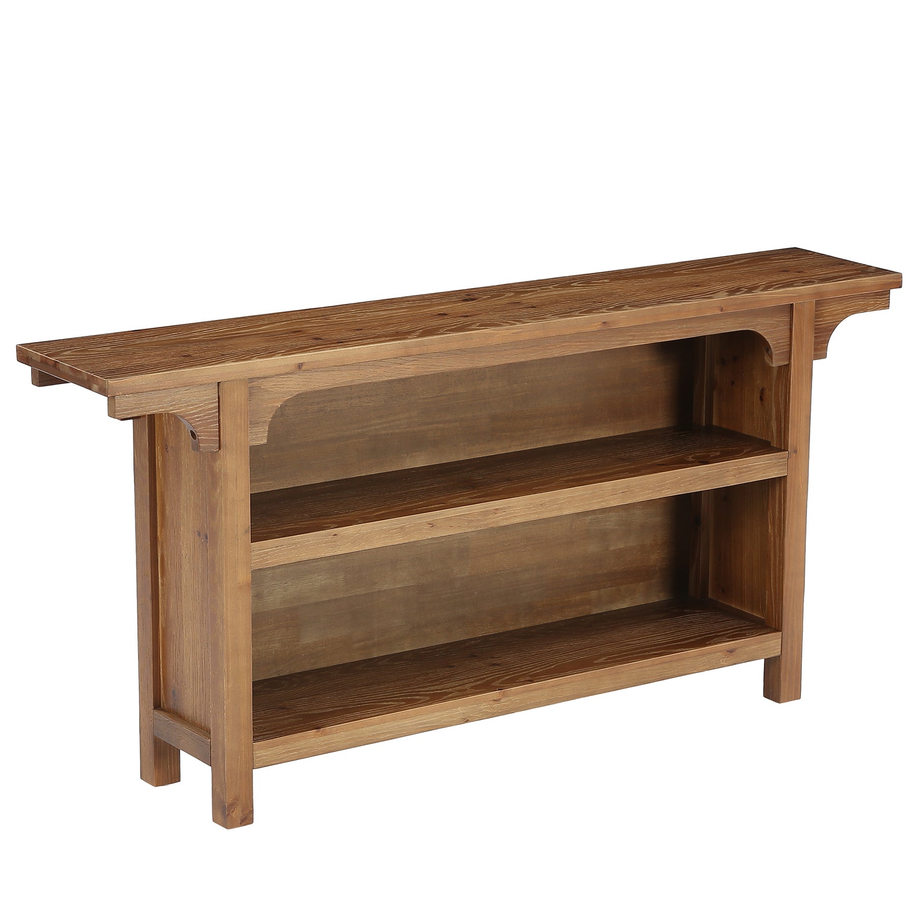 Tribesigns Massivholz Konsolentisch 160 cm mit 3 Ablagen, schmaler Flurtisch im Landhausstil