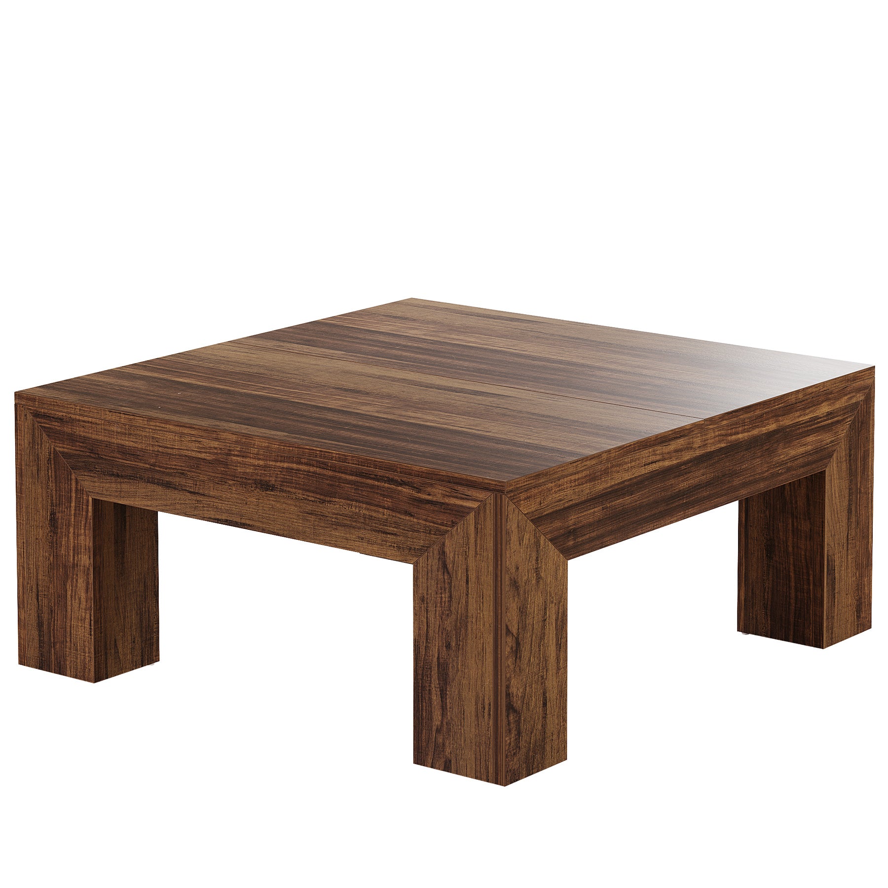 100 cm Quadratischer Couchtisch, Wohnzimmertisch aus Holz mit robusten Beinen für Sofa & Schlafzimmer