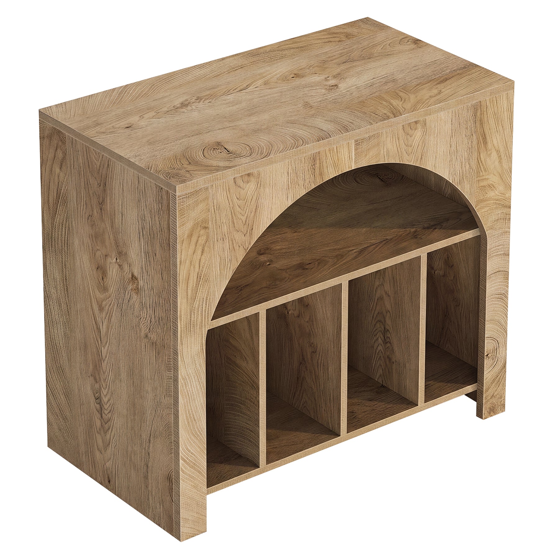 Tribesigns Plattenspielerständer mit Stauraum, Vinyl Schrank mit 2 Ebenen im Retro-Design