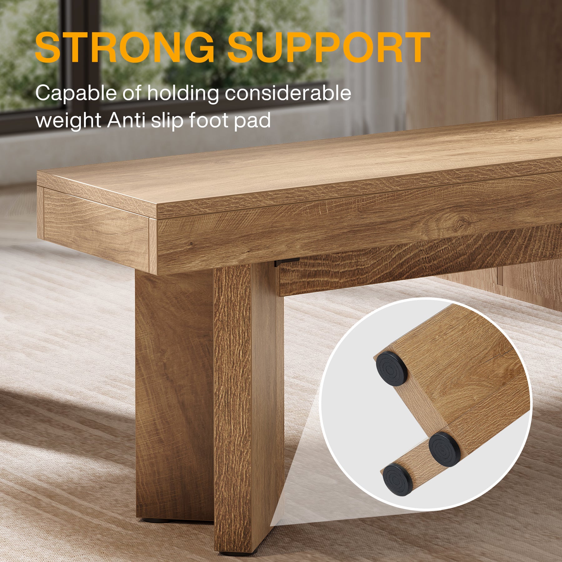 Tribesigns Sitzbank 120 cm im Landhausstil Flur, Schlafzimmer & Esszimmer mit V-Gestell