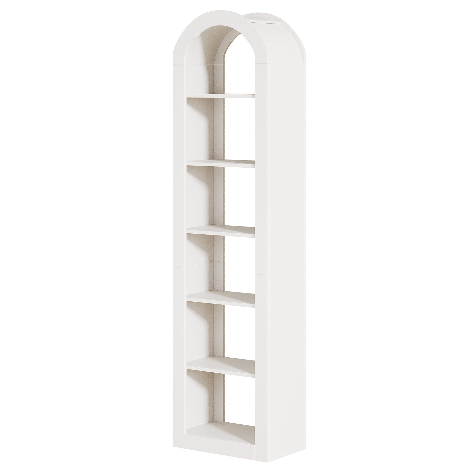 Tribesigns Hohe Bücherregal 190 cm mit Bogenform, Schmaler 6-Ebenen Standregal für Ecke & Kleine Räume