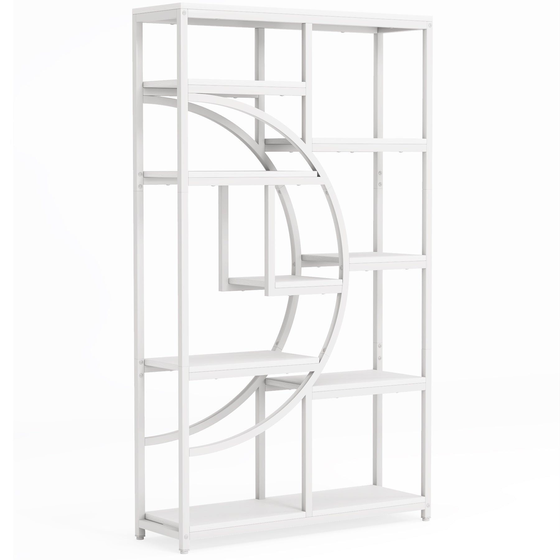 Freistehendes Bücherregal, 175 cm Etagere-Bücherregal mit 9 offenen Regalen