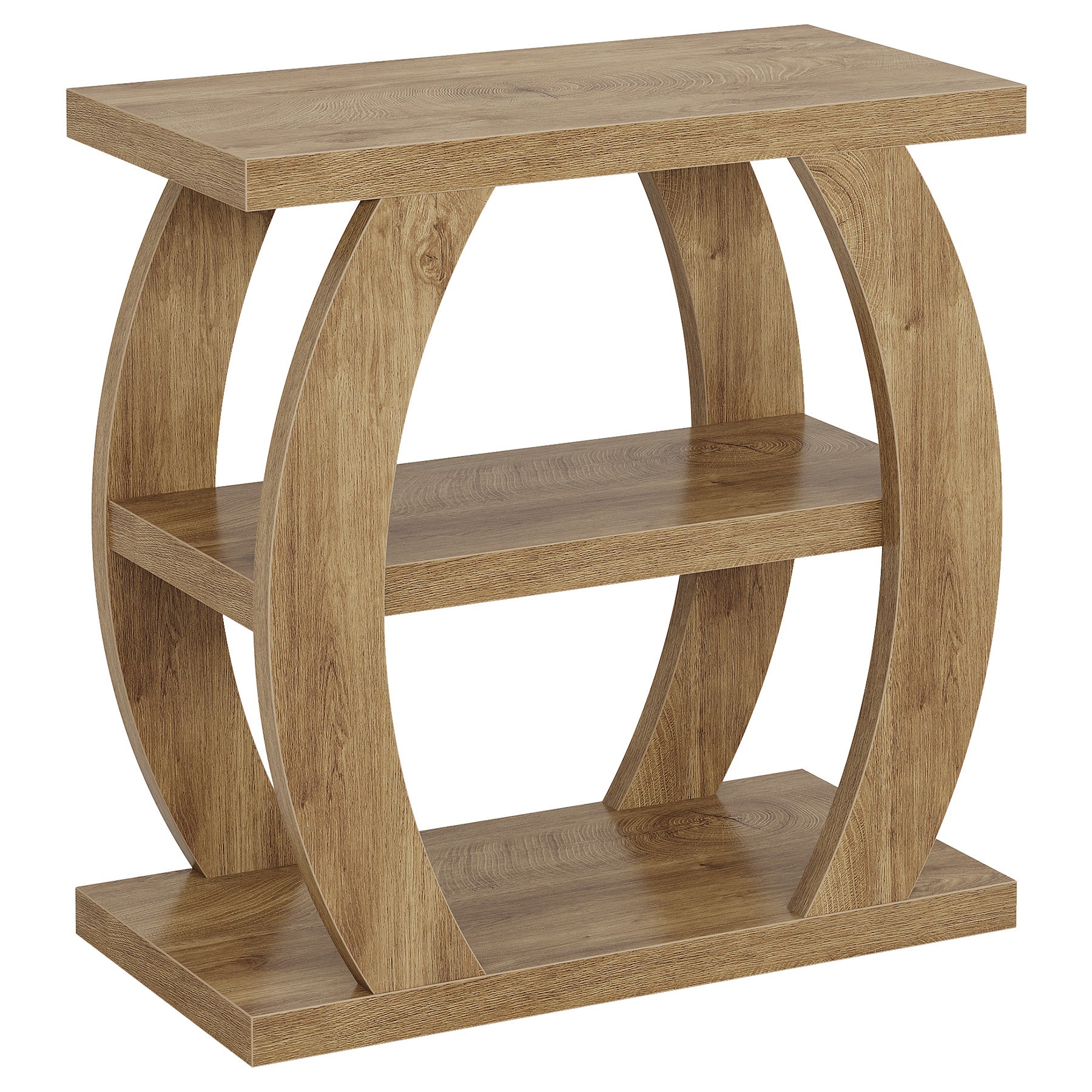 3-stöckiger schmaler Beistelltisch aus Holz, platzsparender Nachttisch