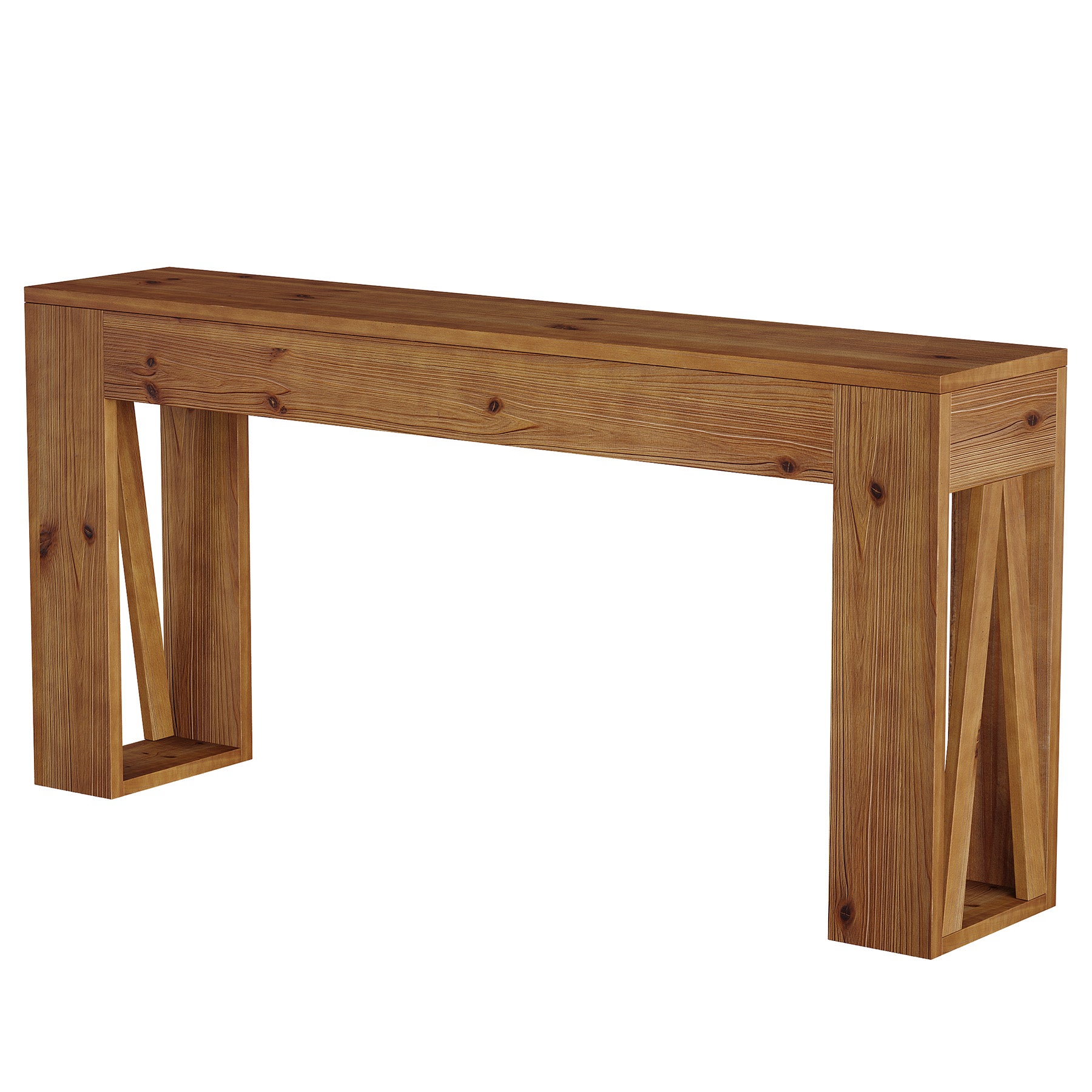 Tribesigns Massiver Konsolentisch 160 cm aus Tannenholz, schmaler Flurtisch im Landhausstil