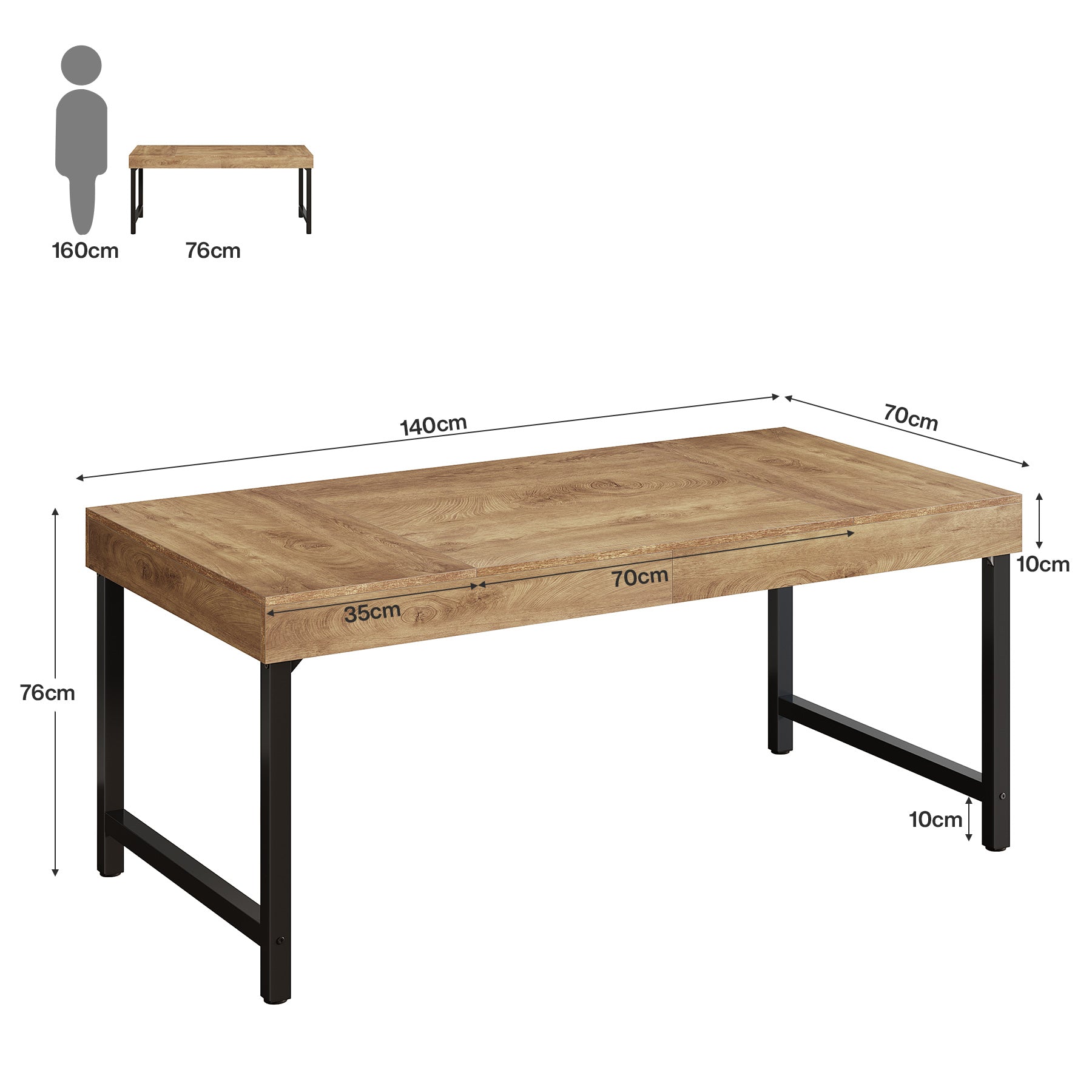 140 cm Bürotisch, einfacher Computertisch für das Home Office