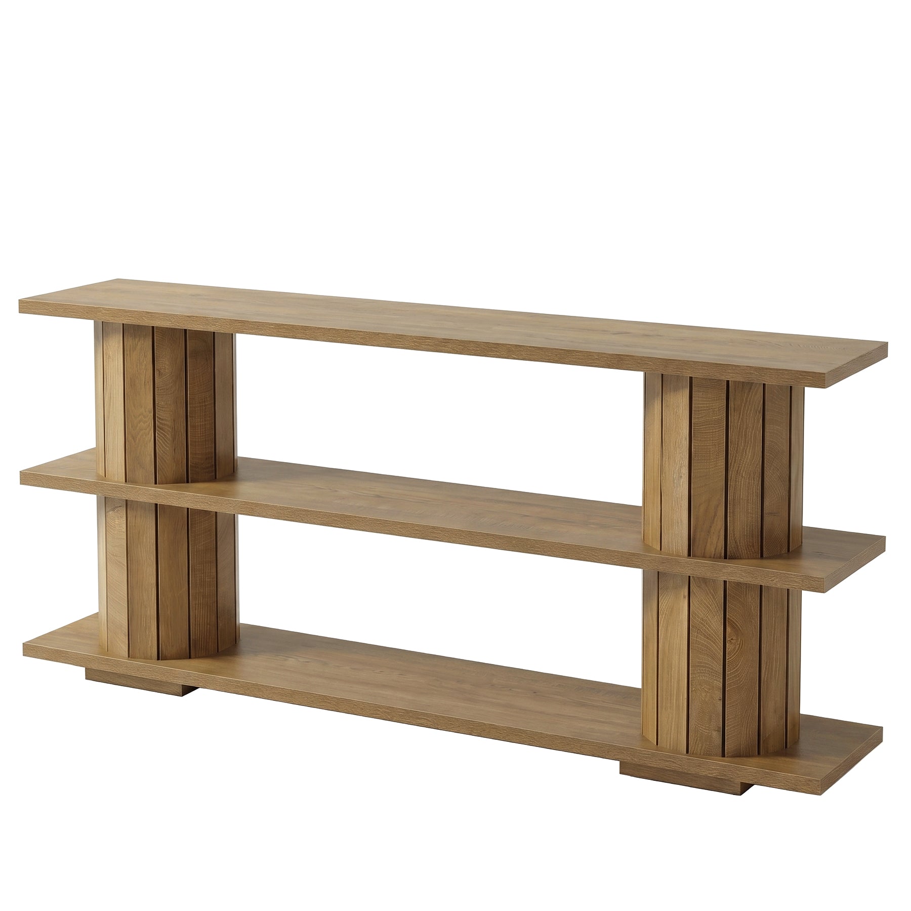 Tribesigns Konsolentisch mit Stauraum, 160 cm schmaler Flurtisch mit 3 Ablagen im Vintage-Stil