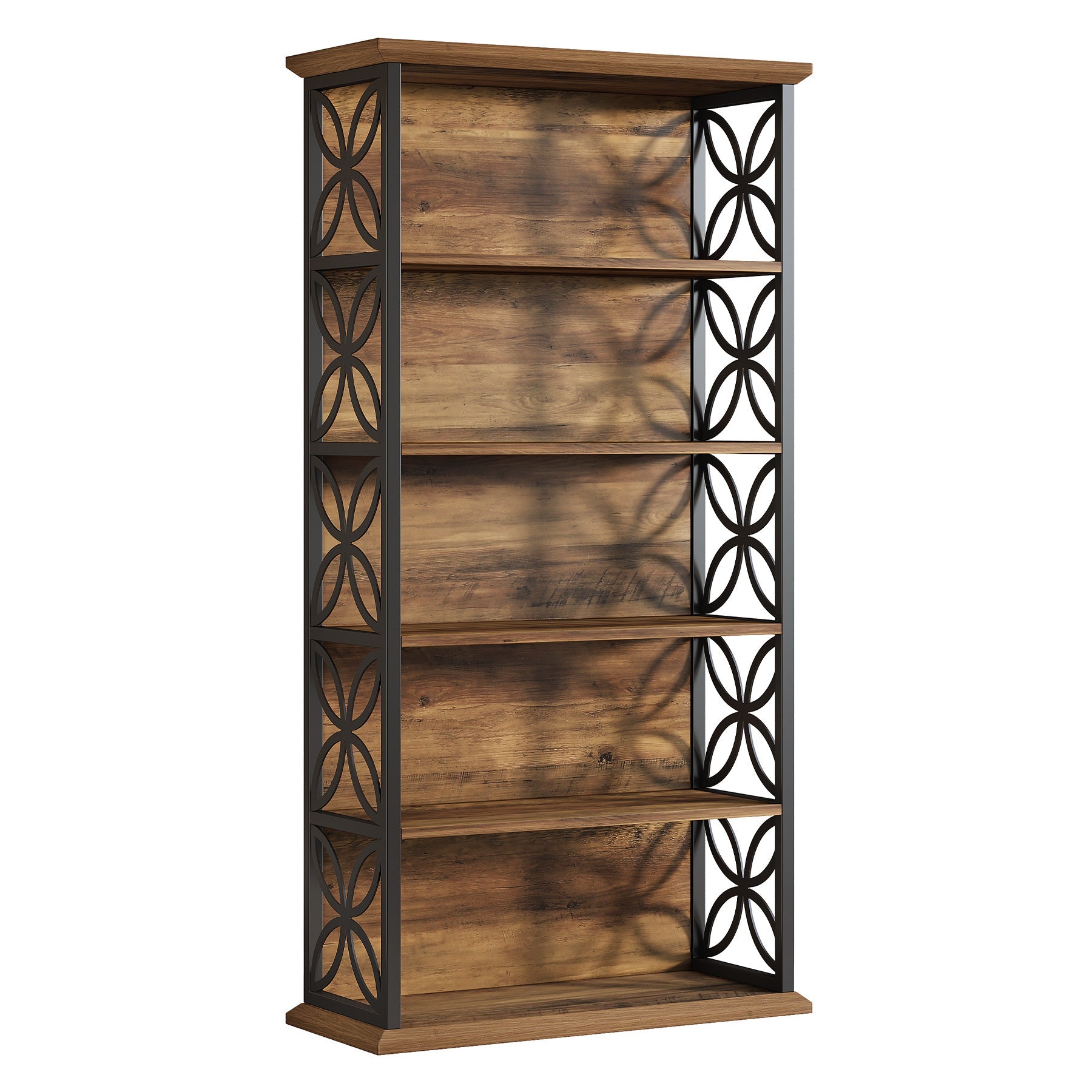 Industrielles 6-Fach-Bücherregal – 71" Hohes Bücherdisplay mit Metallrahmen