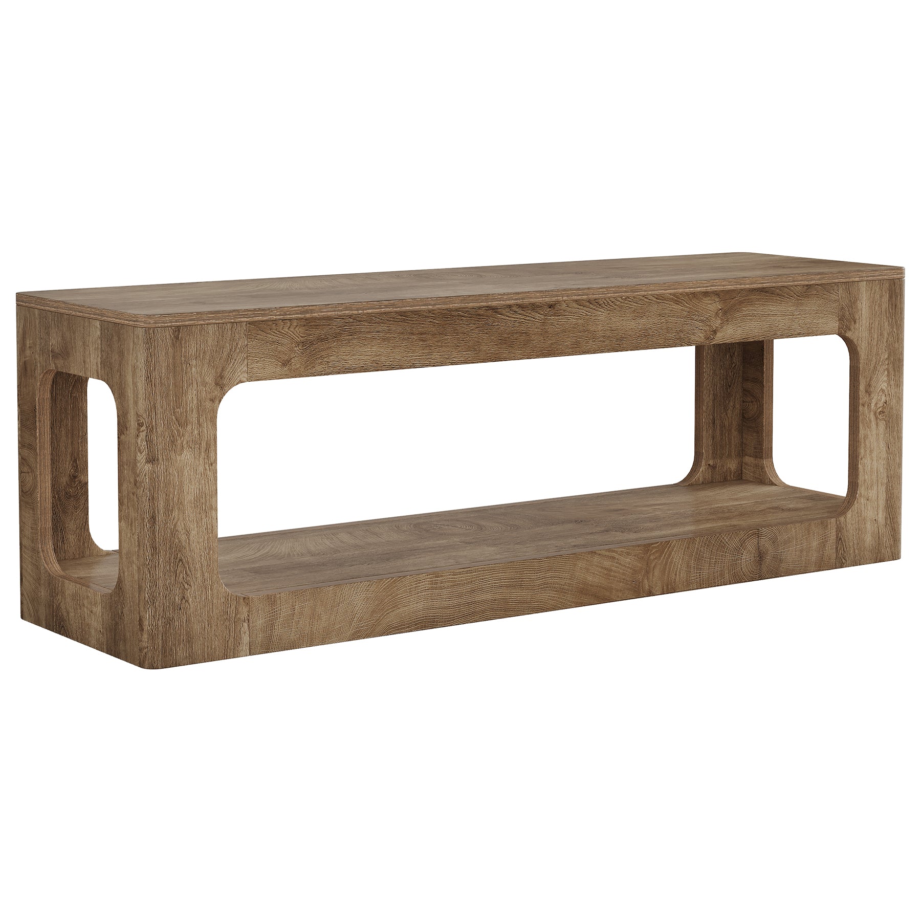 Tribesigns TV-Lowboard 160 cm im Landhausstil, TV-Schrank für 55–75 Zoll Fernseher mit 2 Ebenen