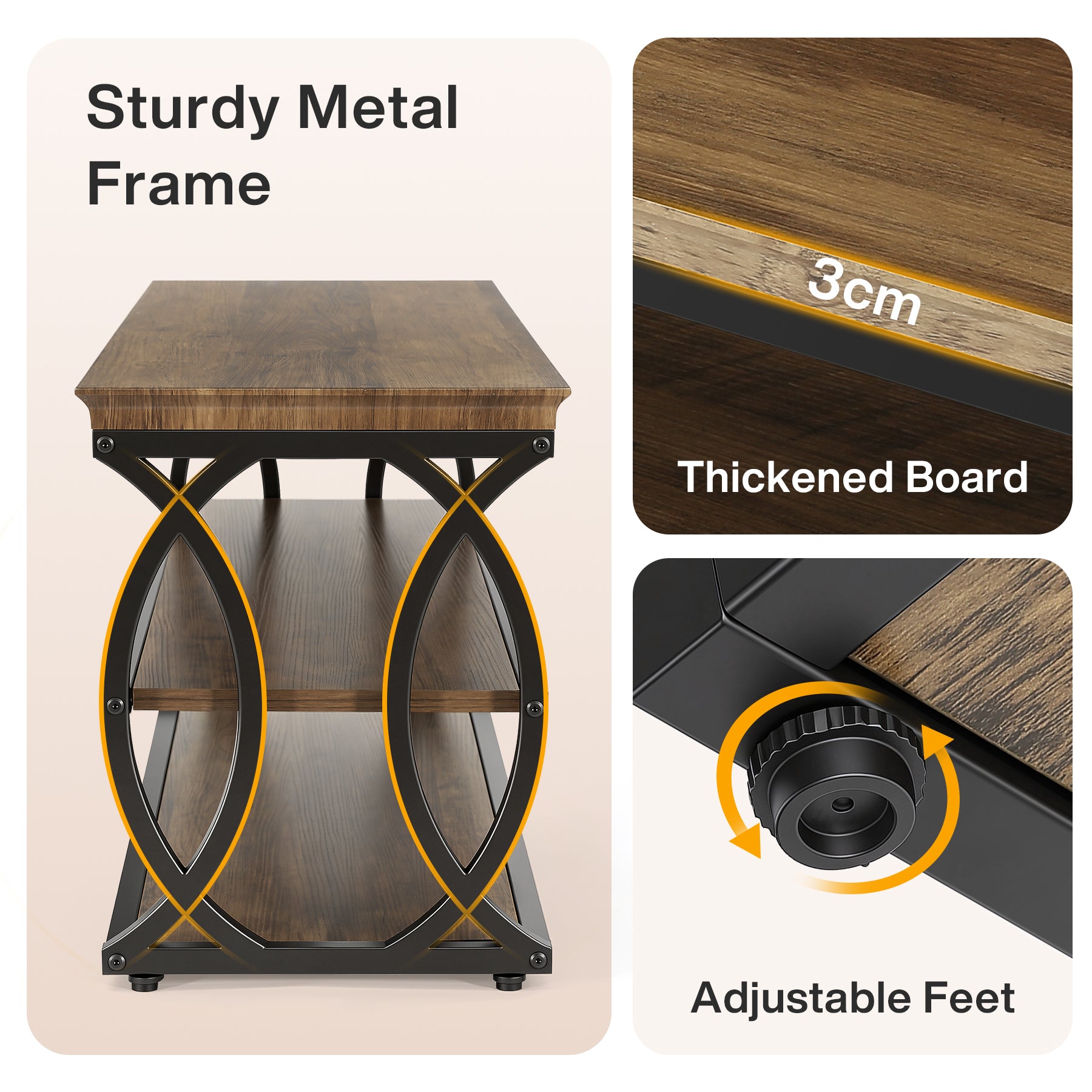 Tribesigns Schuhbank mit Stauraum 120 cm, 3-stufiges Schuhregal im Industrial-Landhausstil mit Sitzfläche