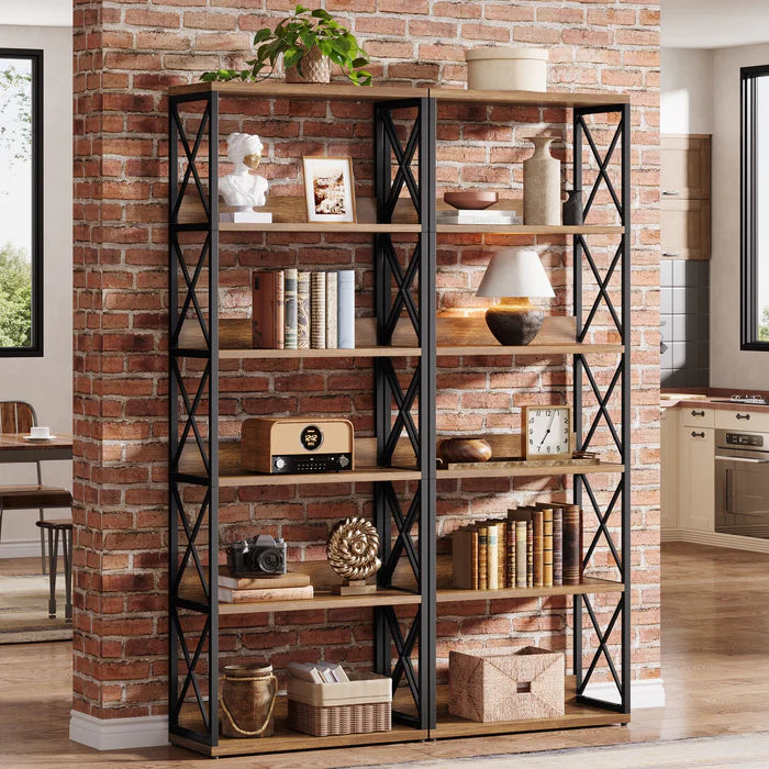 177.5 CM Standbücherregal, 6-stöckiges Etagere-Bücherregal mit offenen Regalen