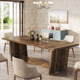 70.8-Inch Dining Table, Wood Farmhouse Kitchen Table for 4-6 Tribesigns#Farbe_Braun 3