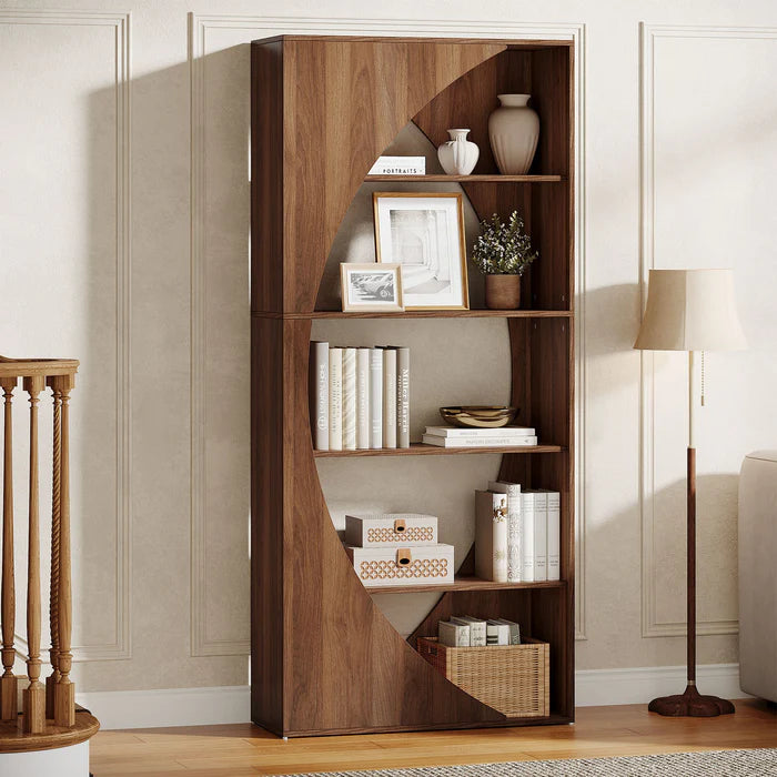 180 cm Bücherregal, 5-stöckiges freistehendes Bücherregal