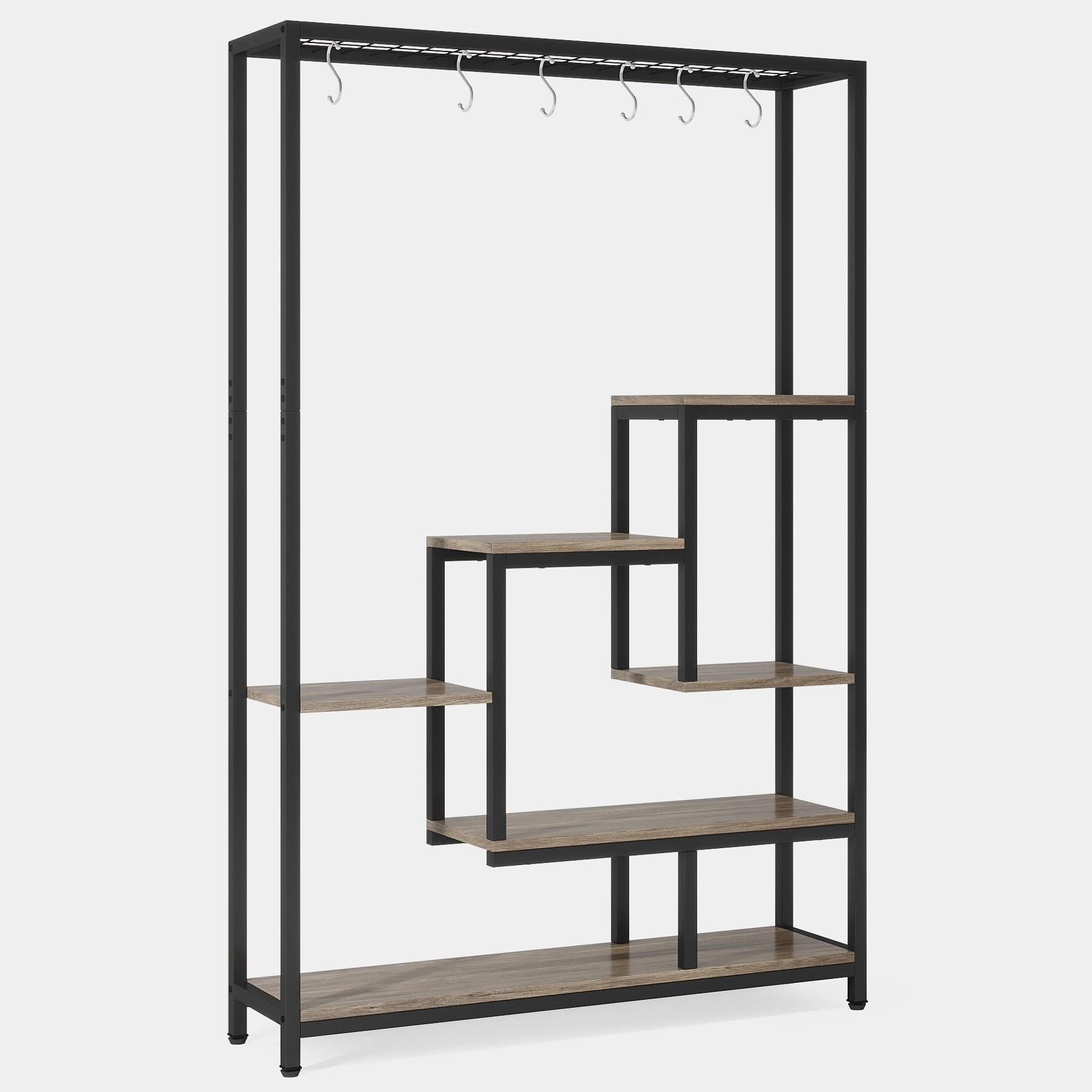 70.9" Plant Stand, Large Flower Bonsai Shelf with 6 S Hanging Hooks Tribesigns