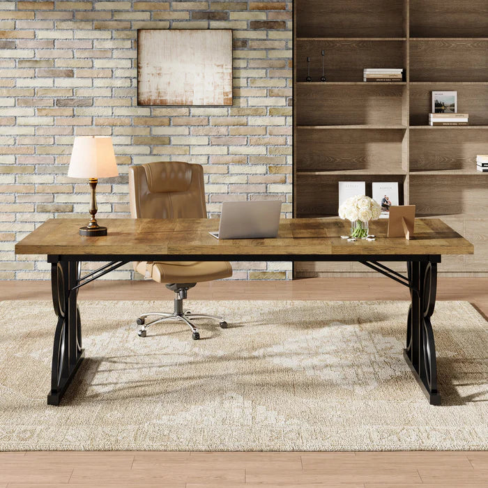 180 cm Executive Desk, moderner Büro-Computertisch mit Metallrahmen