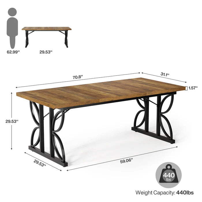 180 cm Executive Desk, moderner Büro-Computertisch mit Metallrahmen