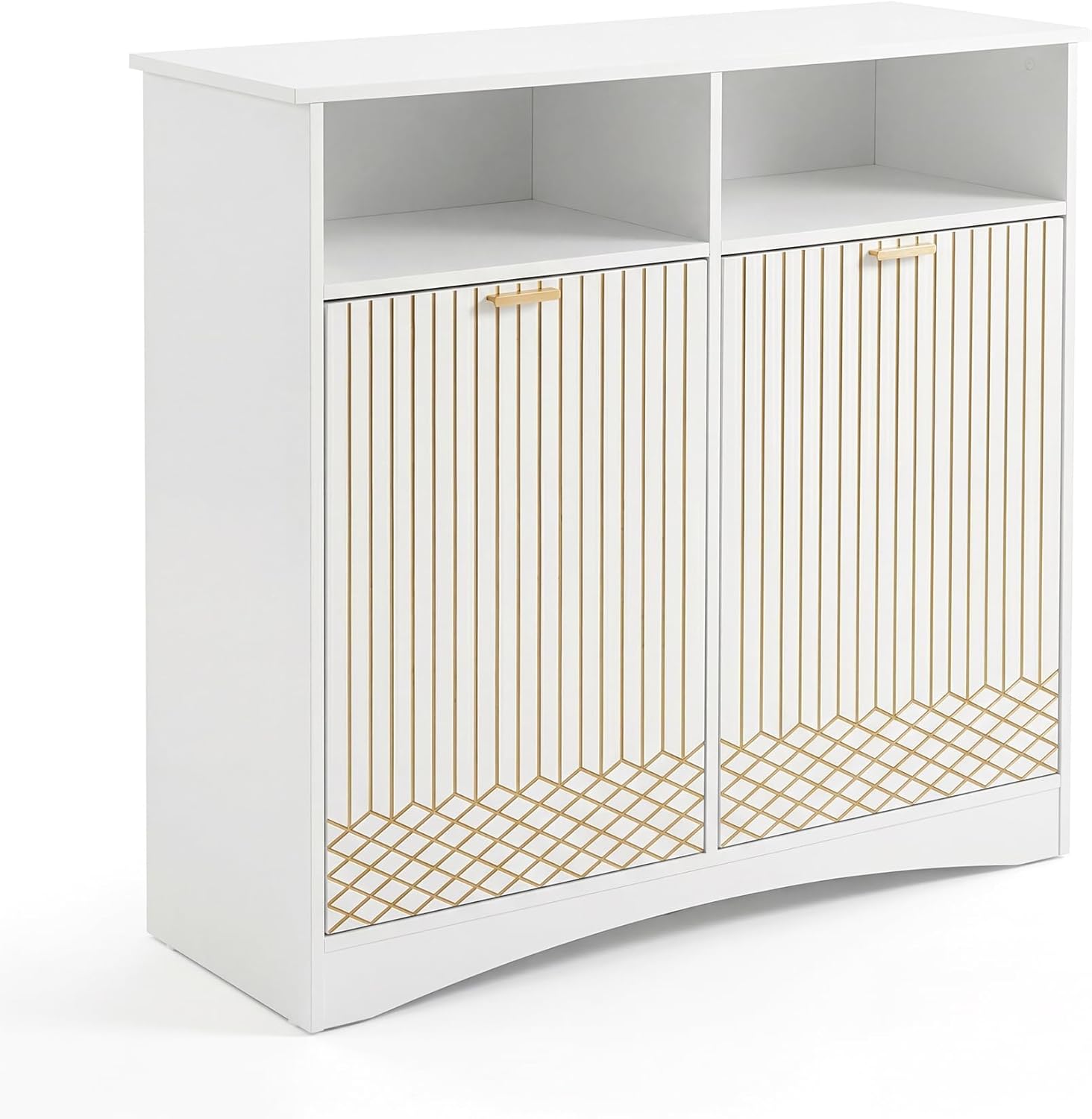 Tribesigns Mülltrennschrank mit Auszugssystem, moderner Küchen-Müllschrank 2-fach für Einbau-Mülleimer