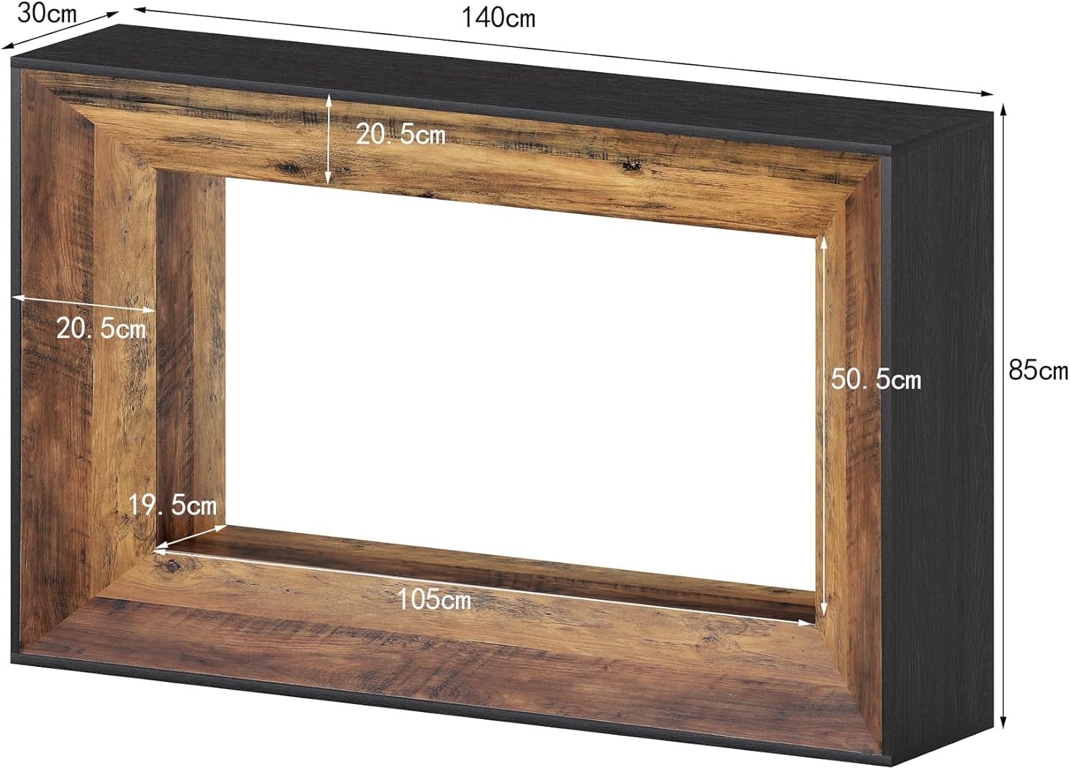 140 cm Farmhouse Konsolentisch, 2-stöckiger schmaler Sofatisch