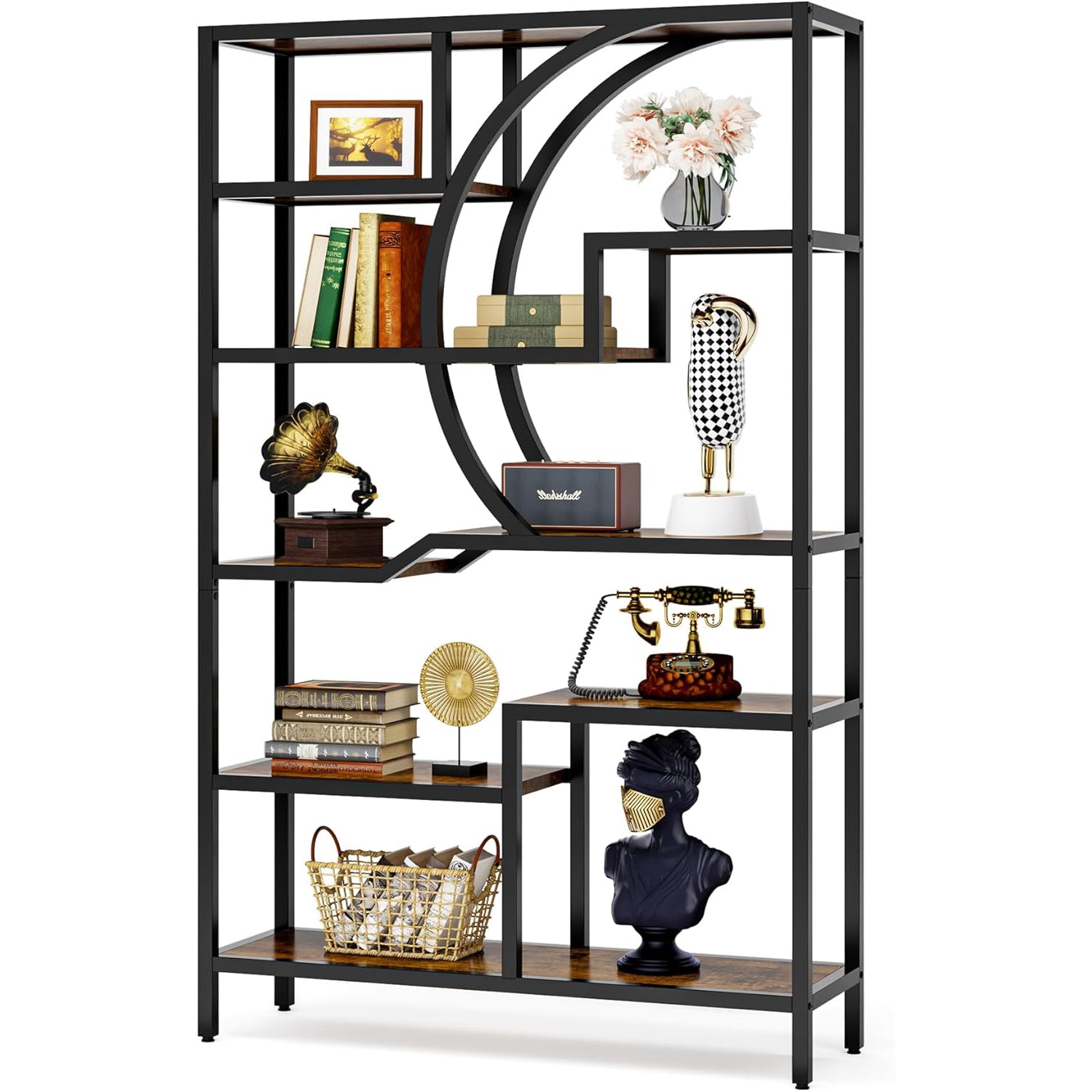 175 cm hohes industrielles 6-stöckiges Bücherregal
