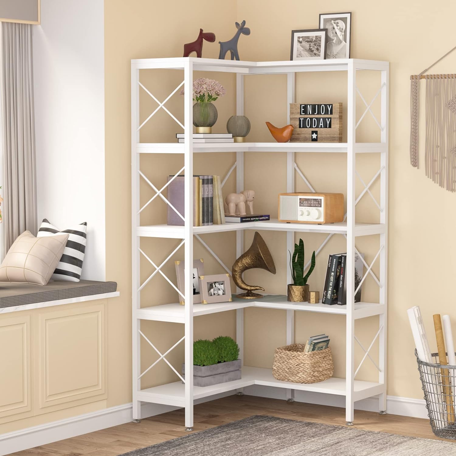 Modernes Bücherregal, Eckbücherregal, Ausstellungsregal
