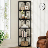 Eckregal mit 6 Ebenen, 67" Eckbücherregal 3