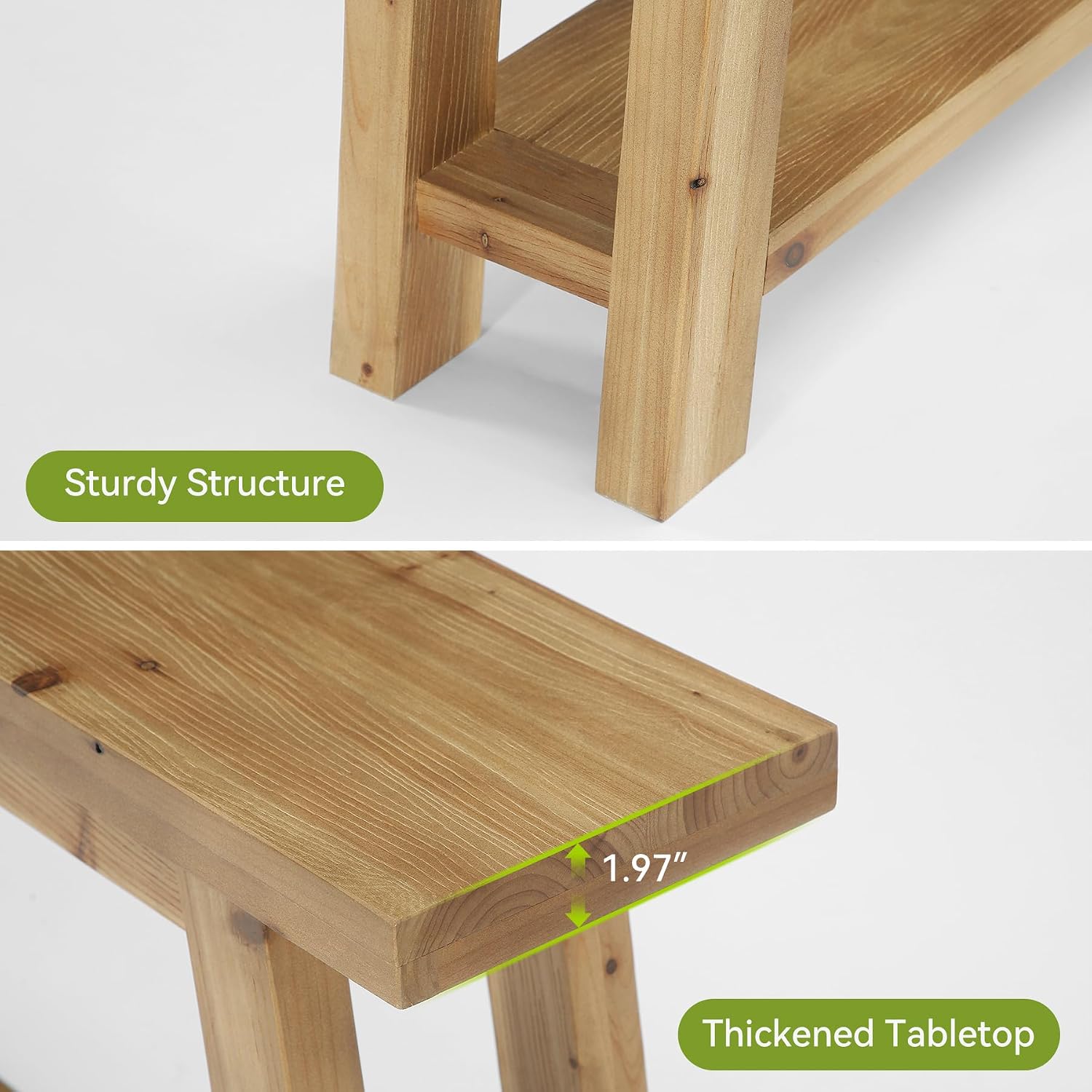 Tribesigns Massivholz TV Lowboard 180 cm für 65–80 Zoll Fernseher, Medienkonsole im Landhausstil mit offenen Ablagefächern