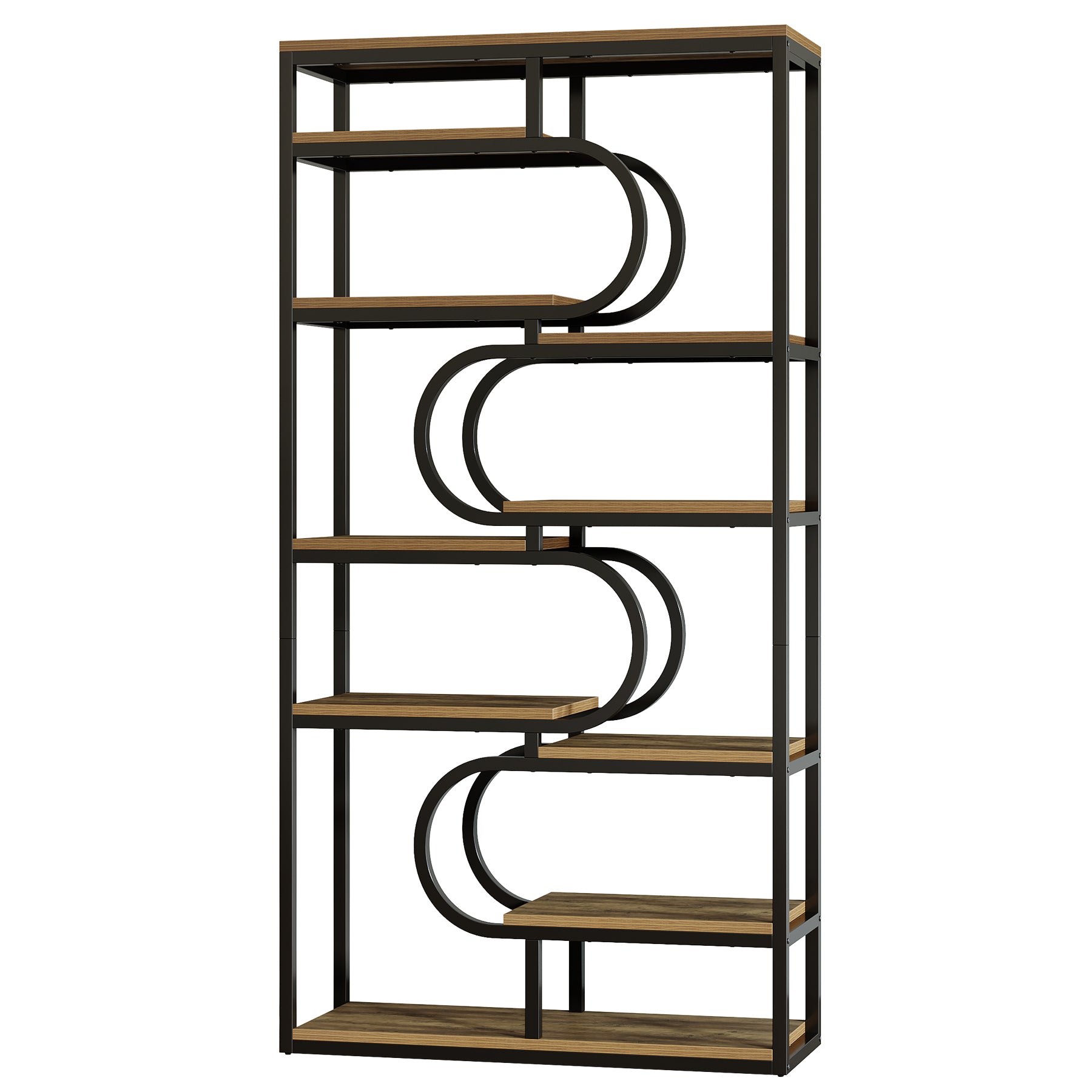 Tribesigns Bücherregal 180 cm hoch, 5 Ebenen Industrial Regal mit offenem Stauraum