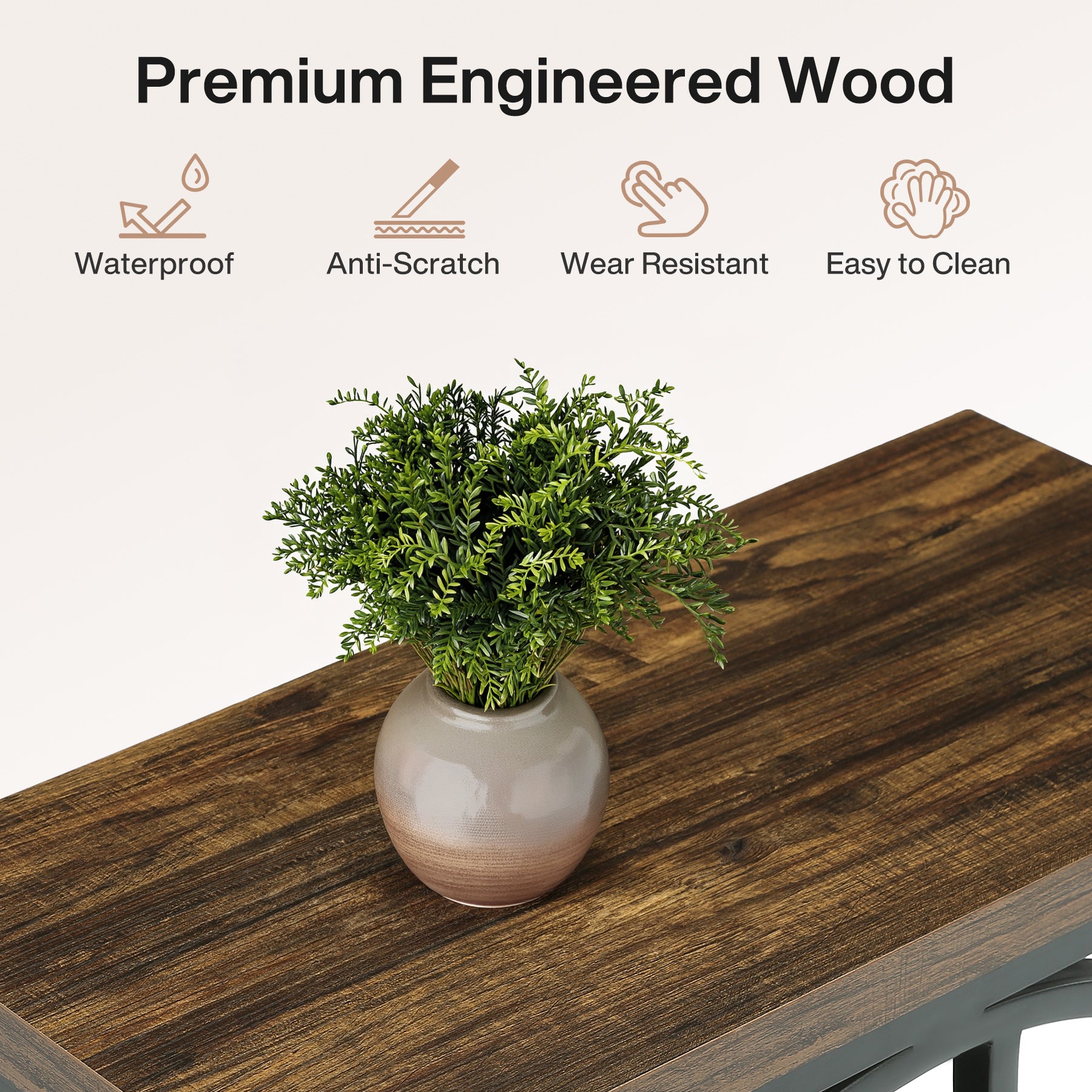 Tribesigns 4-stufiger Beistelltisch, schmaler Sofatisch mit Metallrahmen & Ablagen, industrieller Nachttisch