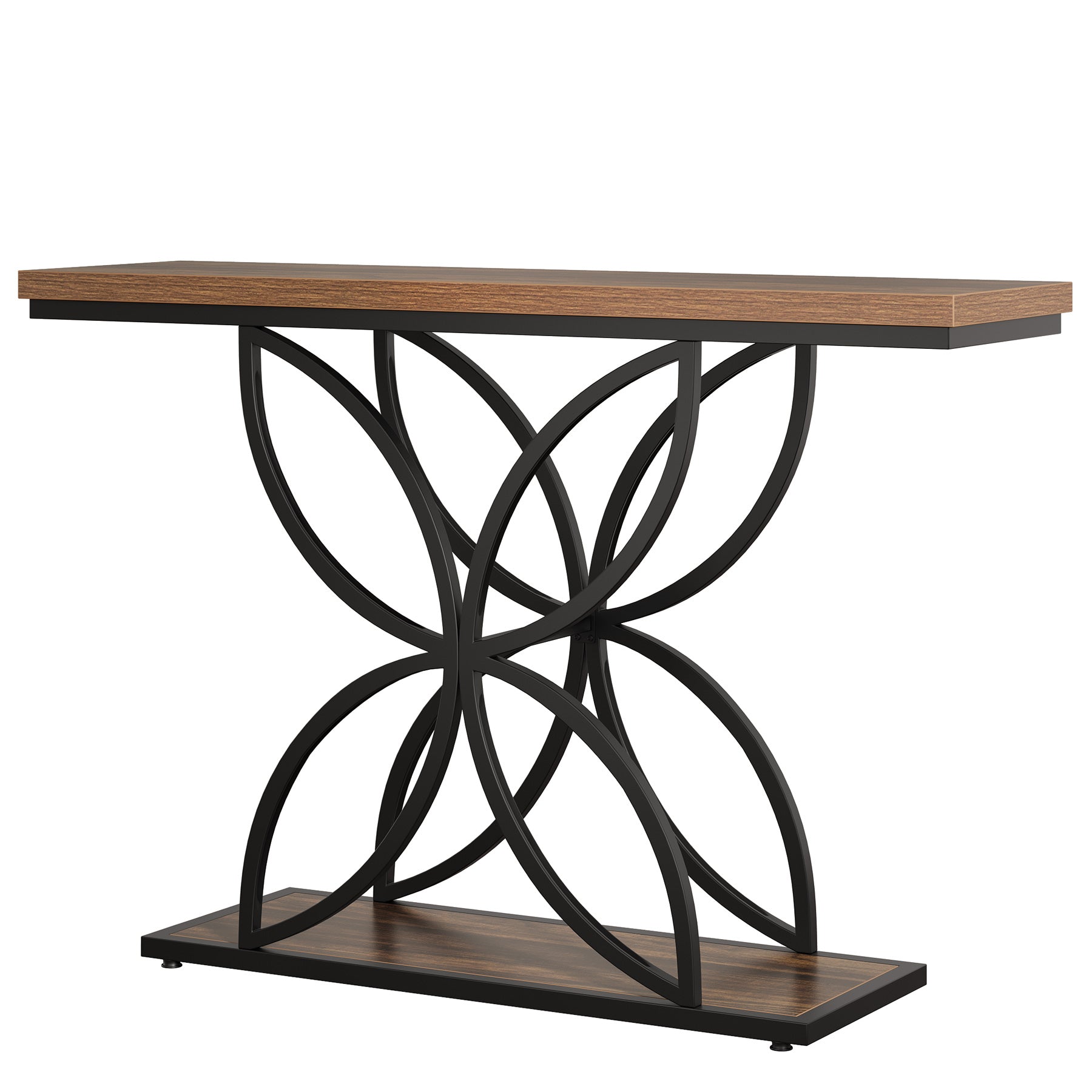 120 cm Industrielle Konsole - Schmetterlings-Metallbasis in Rustikal Braun & Schwarz