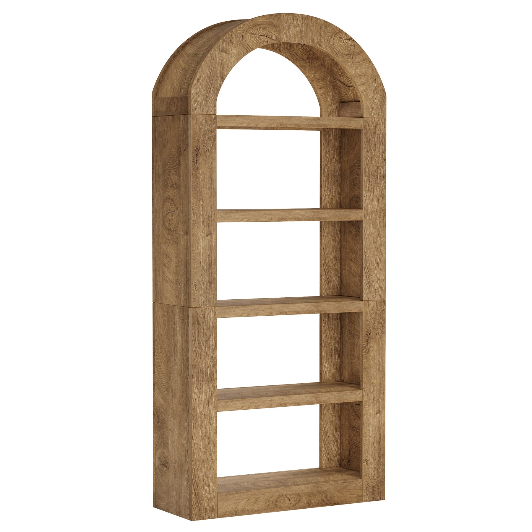 Tribesigns Arched Bücherregal 180 cm hoch, 5-stöckiges offenes Standregal mit Stauraum