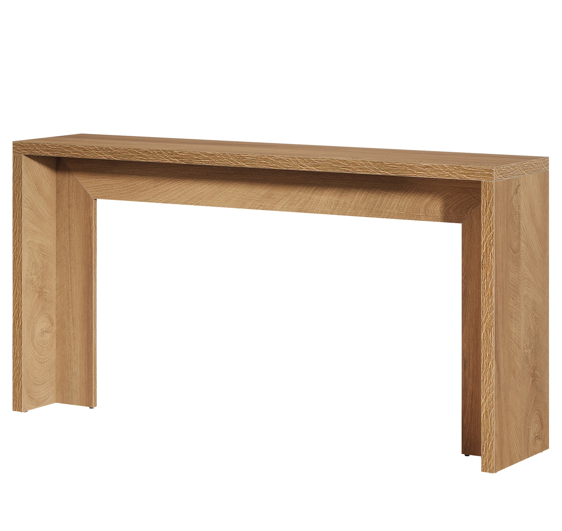 Tribesigns 140 cm Farmhouse-Konsolentisch mit Stauraum, Rustikaler brauner Sofatisch