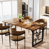 63" Dining Table for 4-6 People, Rectangular Wooden Dinner Kitchen Table Tribesigns 3