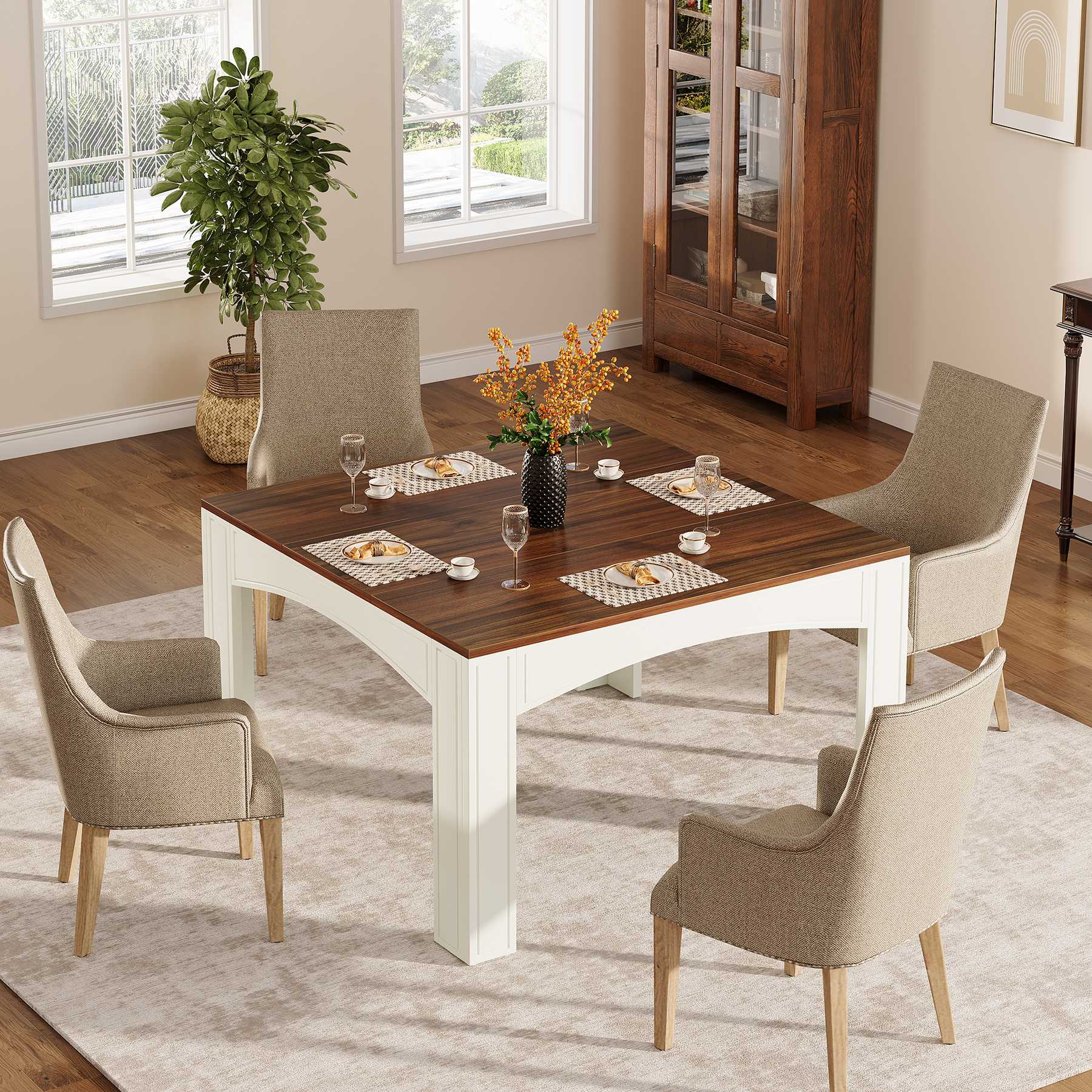 100cm Esstisch, Küchentisch, Esstisch aus Holz für 4 personen im Landhausstil