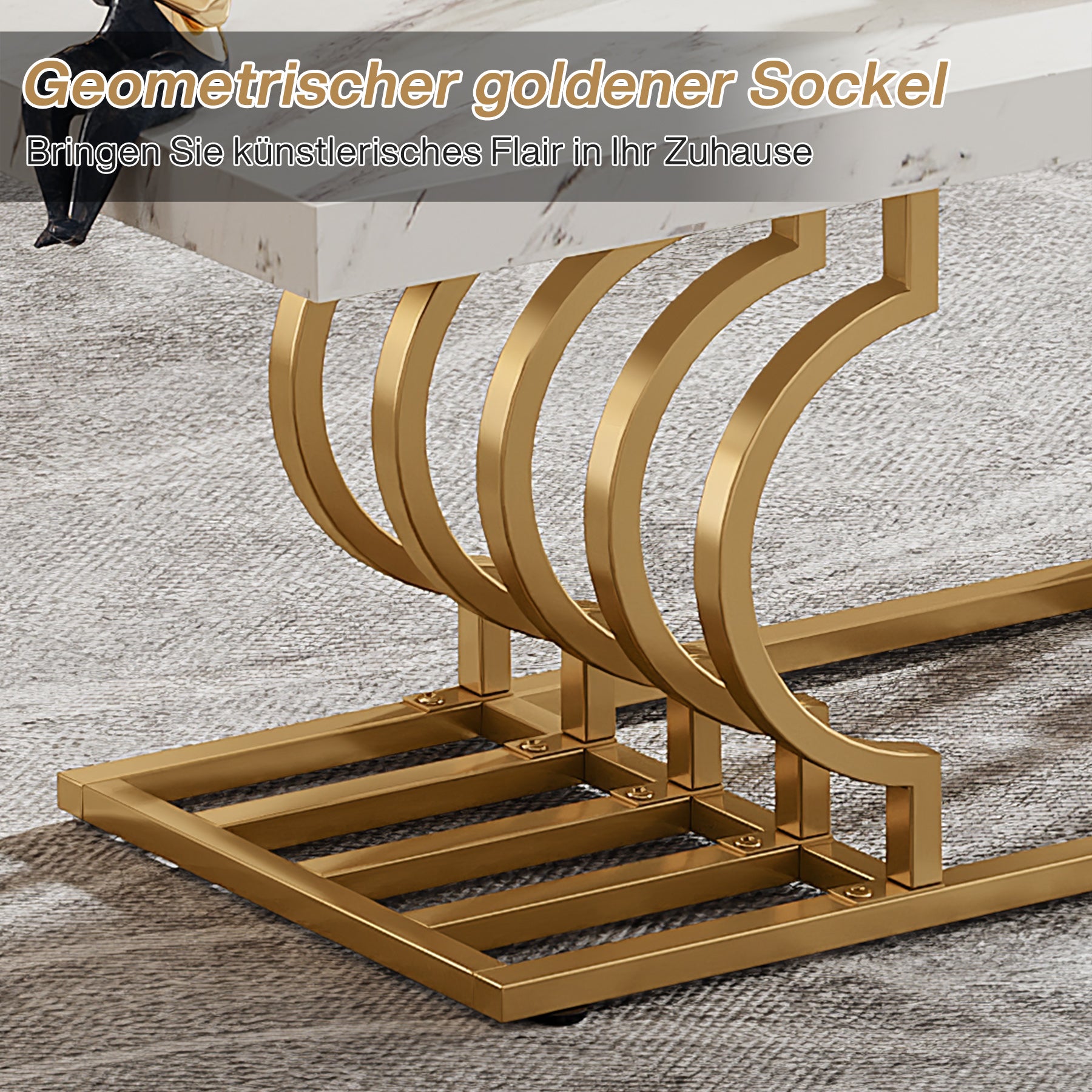 Moderner Couchtisch - Tribesigns Cocktailtisch mit geometrischem Gestell