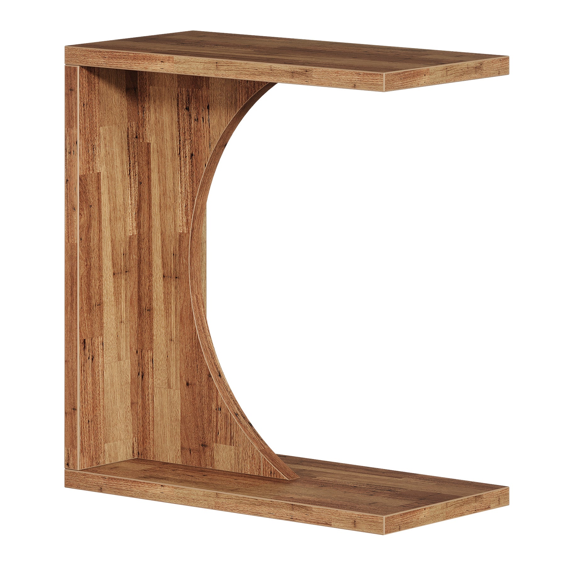 C-förmiger Beistelltisch - 60 cm rustikaler Sofatisch